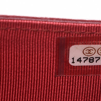 Chanel Caviar Quilted Zipped Pocket Wallet Red 8 of 9