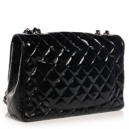 Chanel Distressed Patent Jumbo Single Flap Black 3 of 9