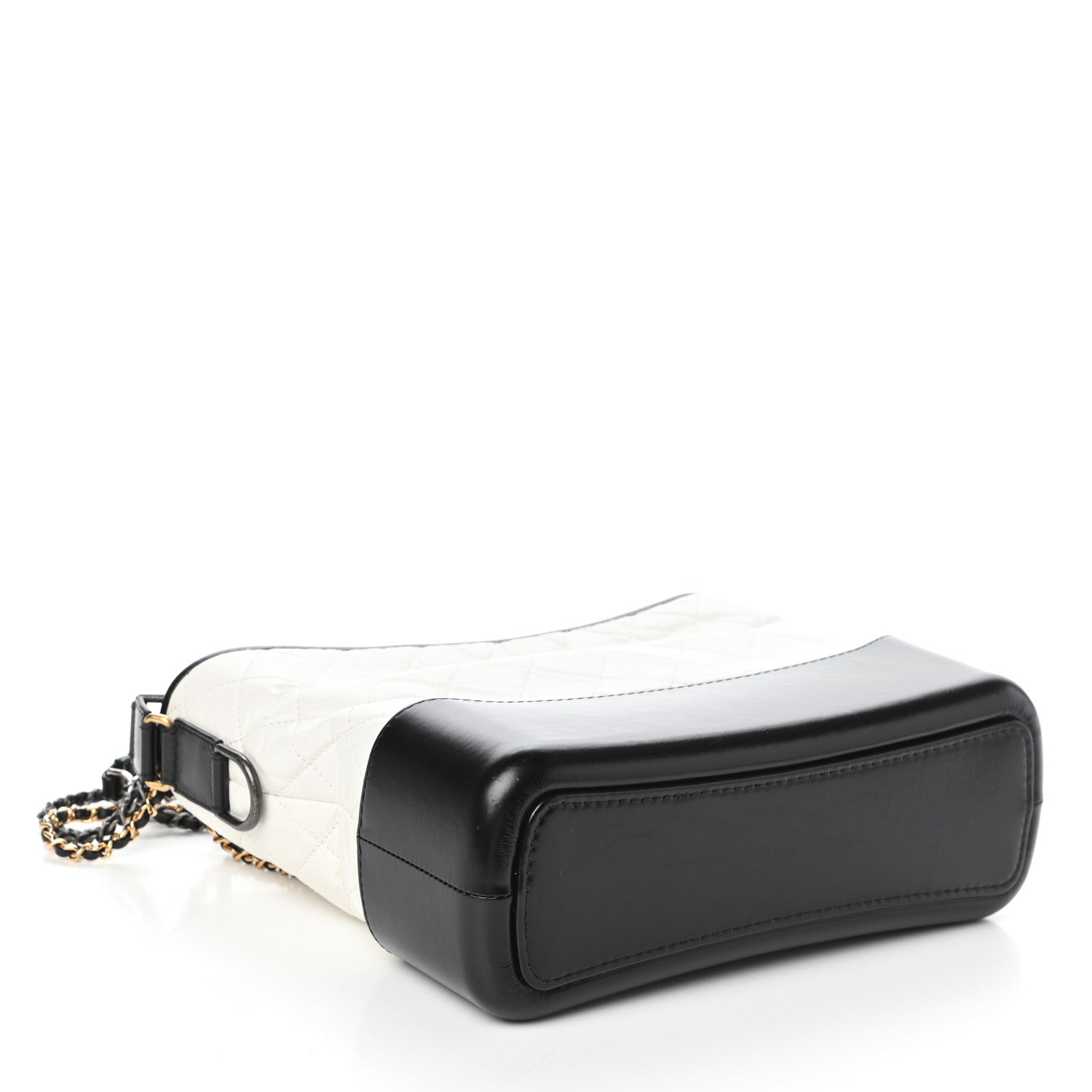 Chanel Aged Calfskin Quilted Medium Gabrielle Hobo Black White 4 of 11