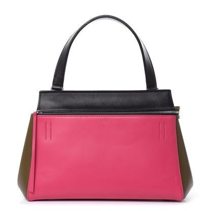 Celine Smooth Calfskin Small Tri-Color Edge Shoulder Bag Fushia 1 of 18