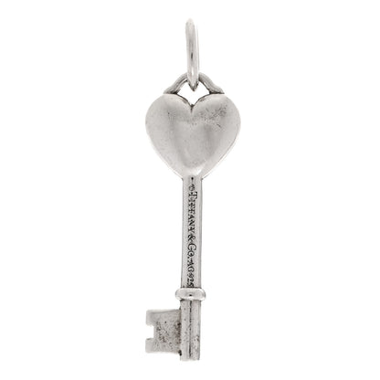 Tiffany Sterling Silver Enamel Heart Key Pendant Blue 3 of 3