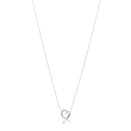 Tiffany Sterling Silver Small Paloma Picasso Loving Heart Pendant Necklace 1 of 4