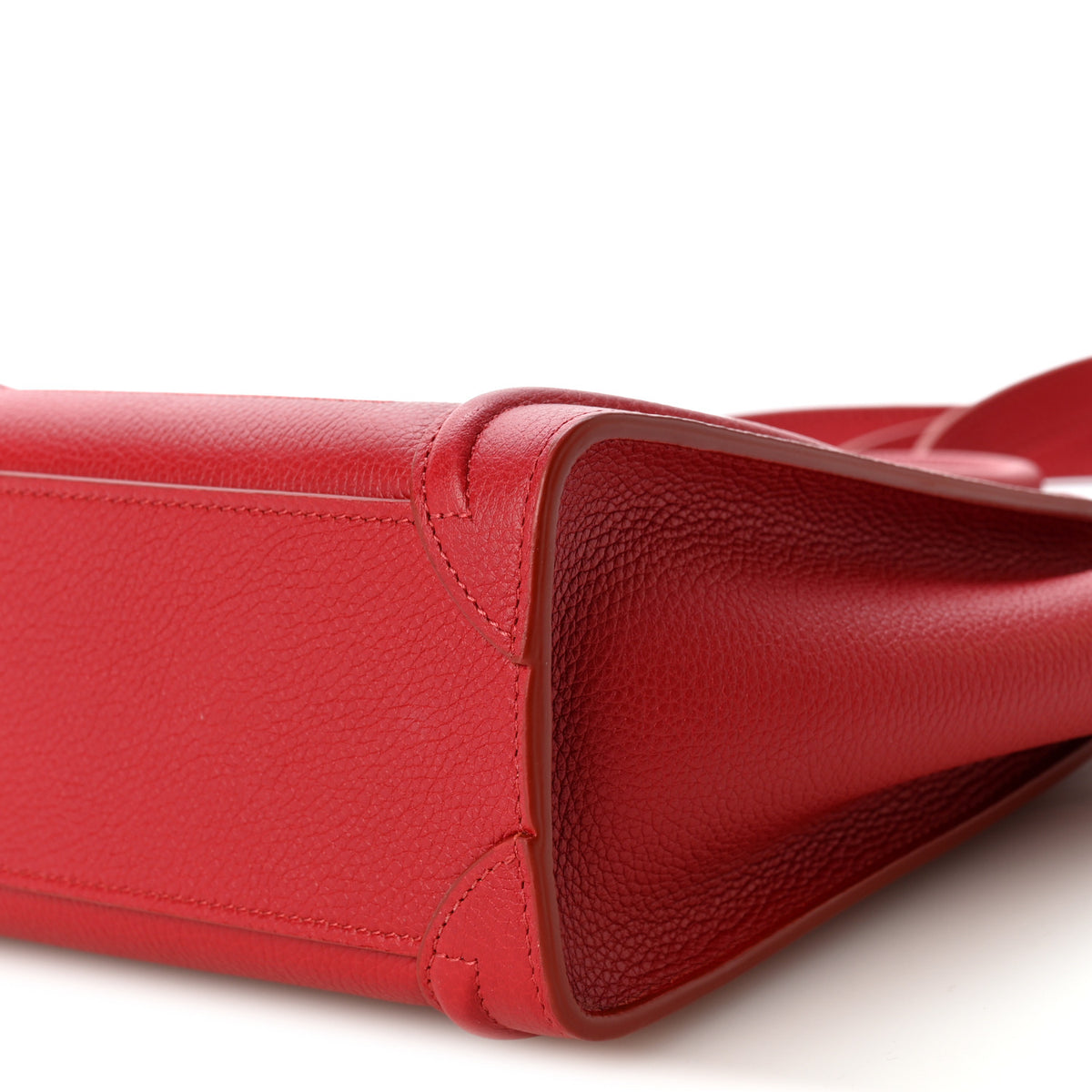 Drummed Calfskin Nano Luggage Red