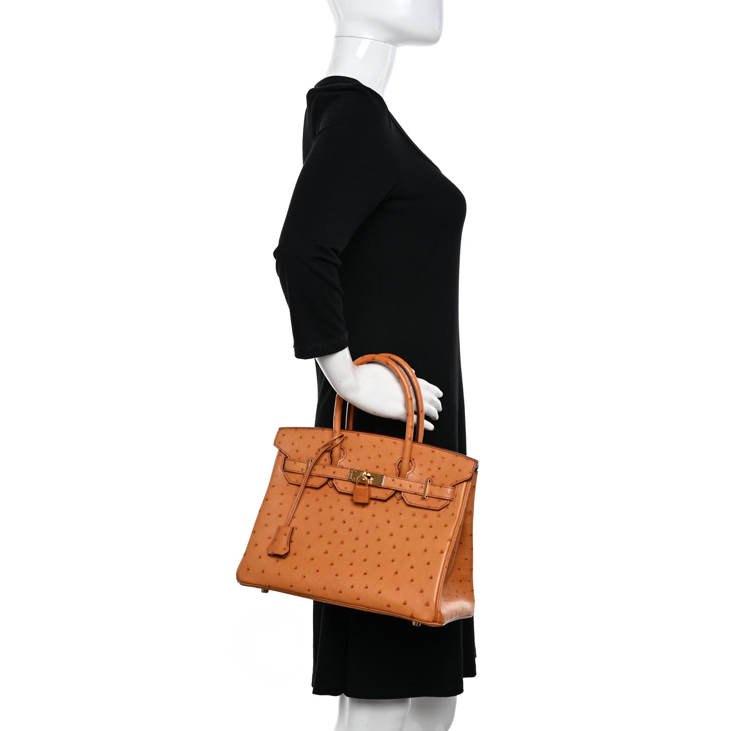 Hermes Ostrich Birkin 30 Cognac 2 of 12