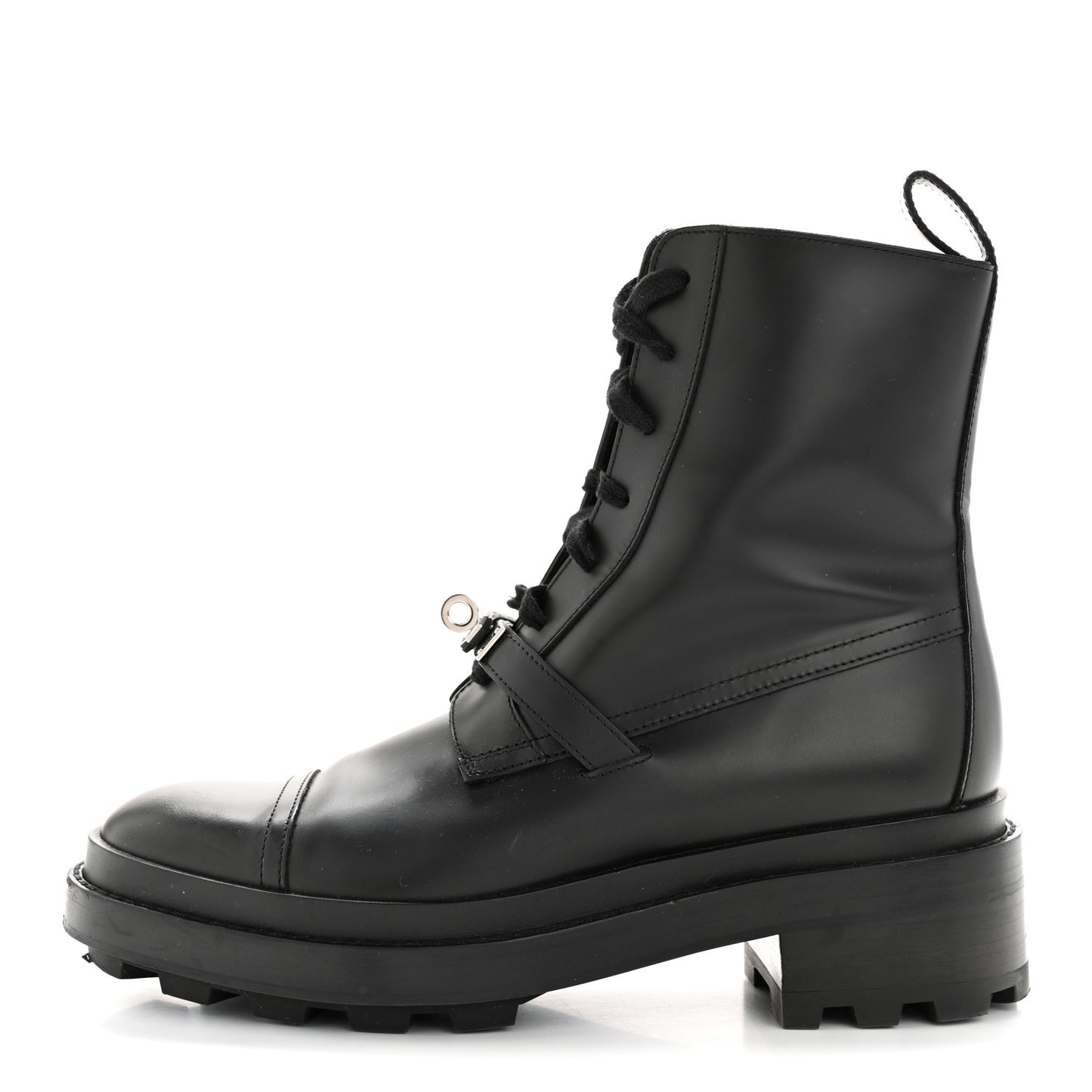 Glossed Calfskin Funk Ankle Boots 38 Black