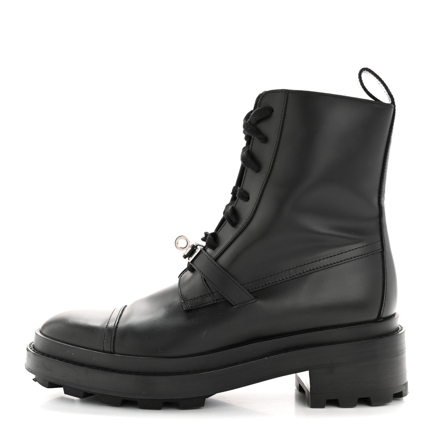 Hermes Glossed Calfskin Funk Ankle Boots 38 Black 1 of 12