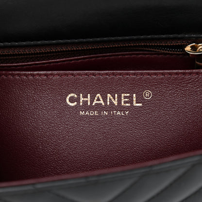 Chanel Lambskin Chevron Quilted Mini Rectangular Flap Black 6 of 10