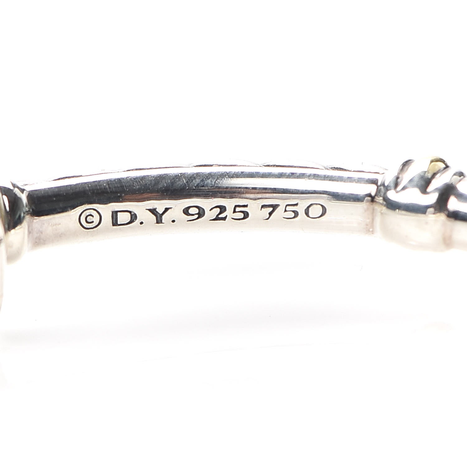 David Yurman Sterling Silver 18K Yellow Gold Metro Hoop Earrings 4 of 4