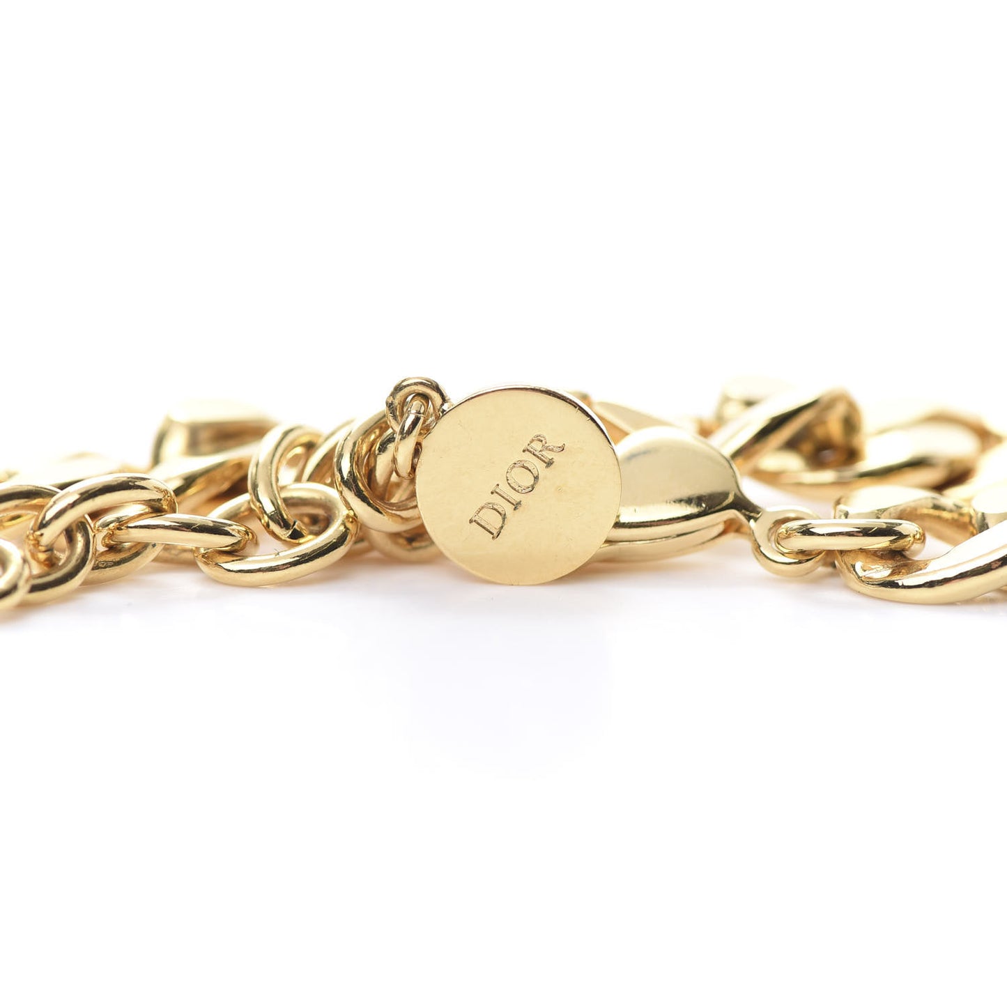 Metal CD Choker Necklace Gold