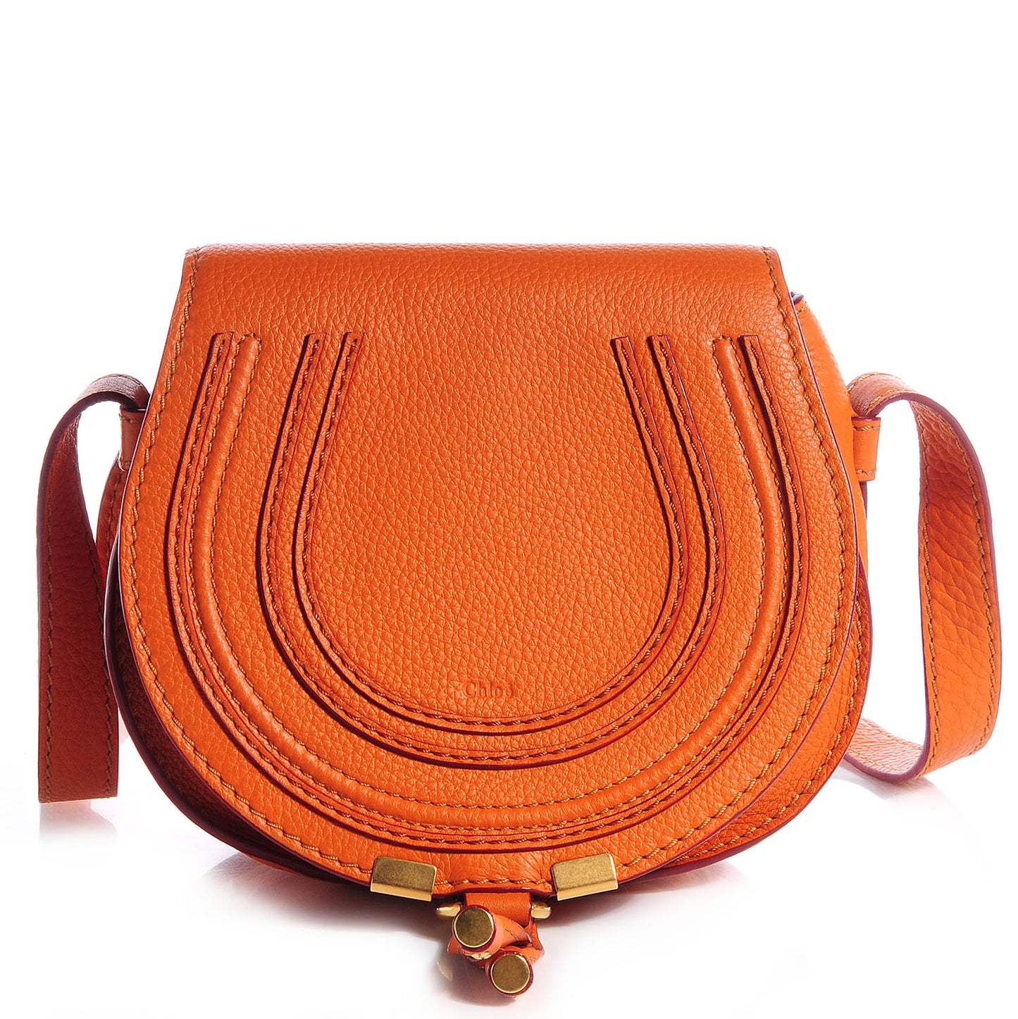 Calfskin Mini Marcie Round Crossbody Bag Indian Summer