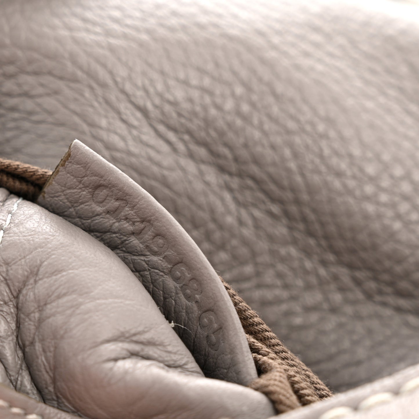 Grained Calfskin Small Marcie Saddle Bag Cashmere Grey