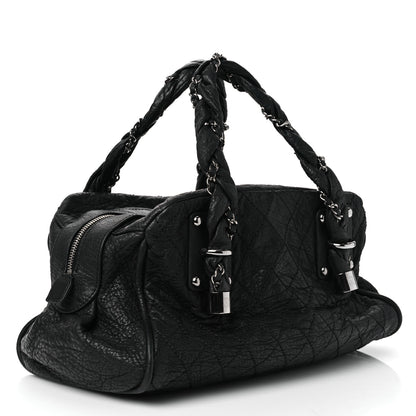 Chanel Distressed Lambskin Lady Braid Bowler Black 2 of 13