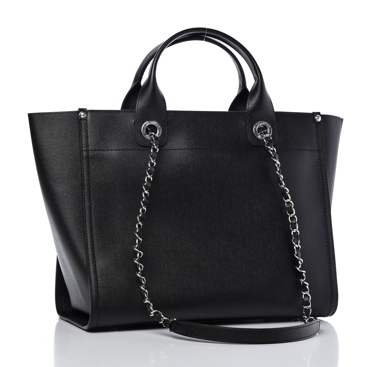 Caviar Small Studded Deauville Tote Black