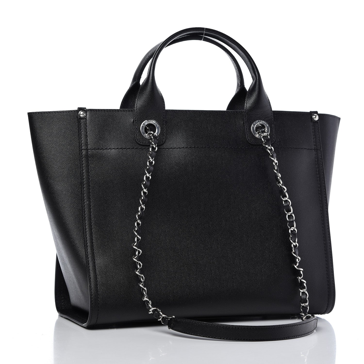 Chanel Caviar Small Studded Deauville Tote Black 3 of 9