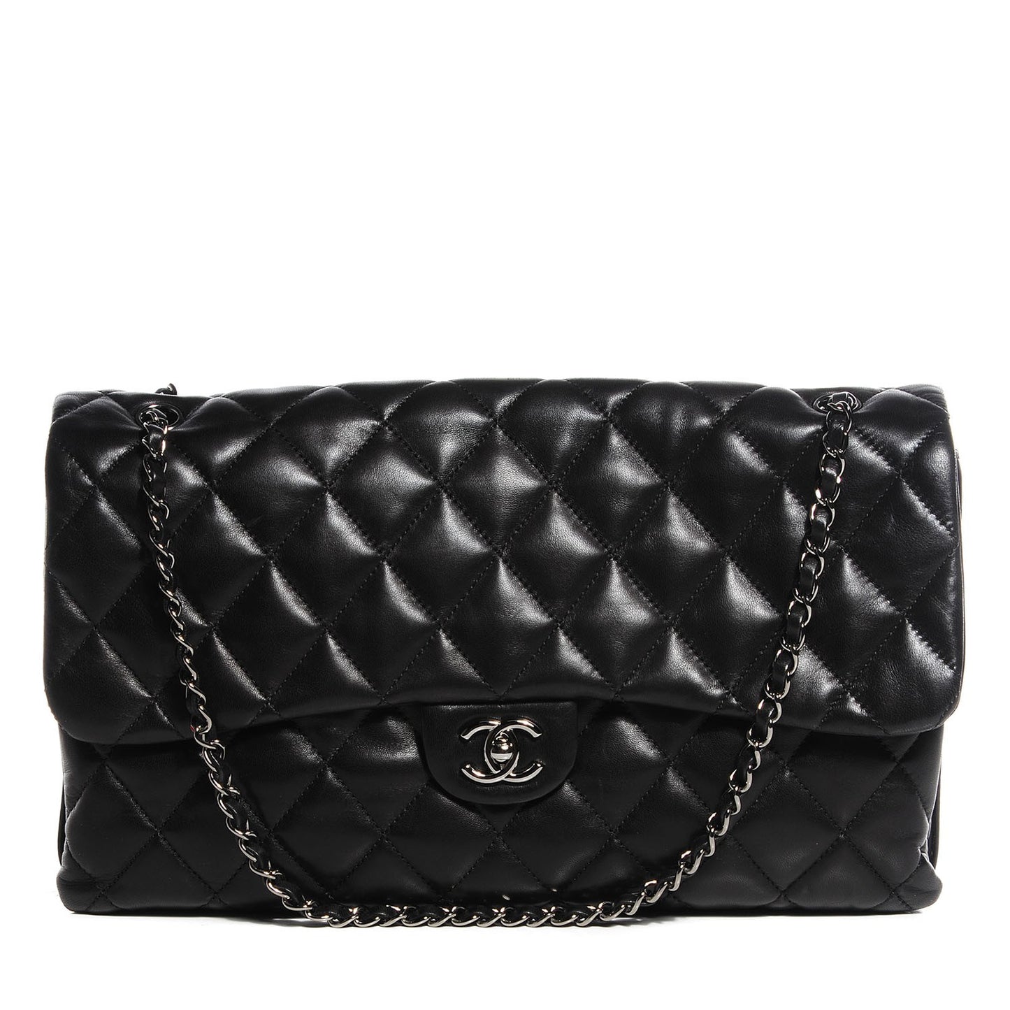 Lambskin Quilted 3 Maxi Flap Black
