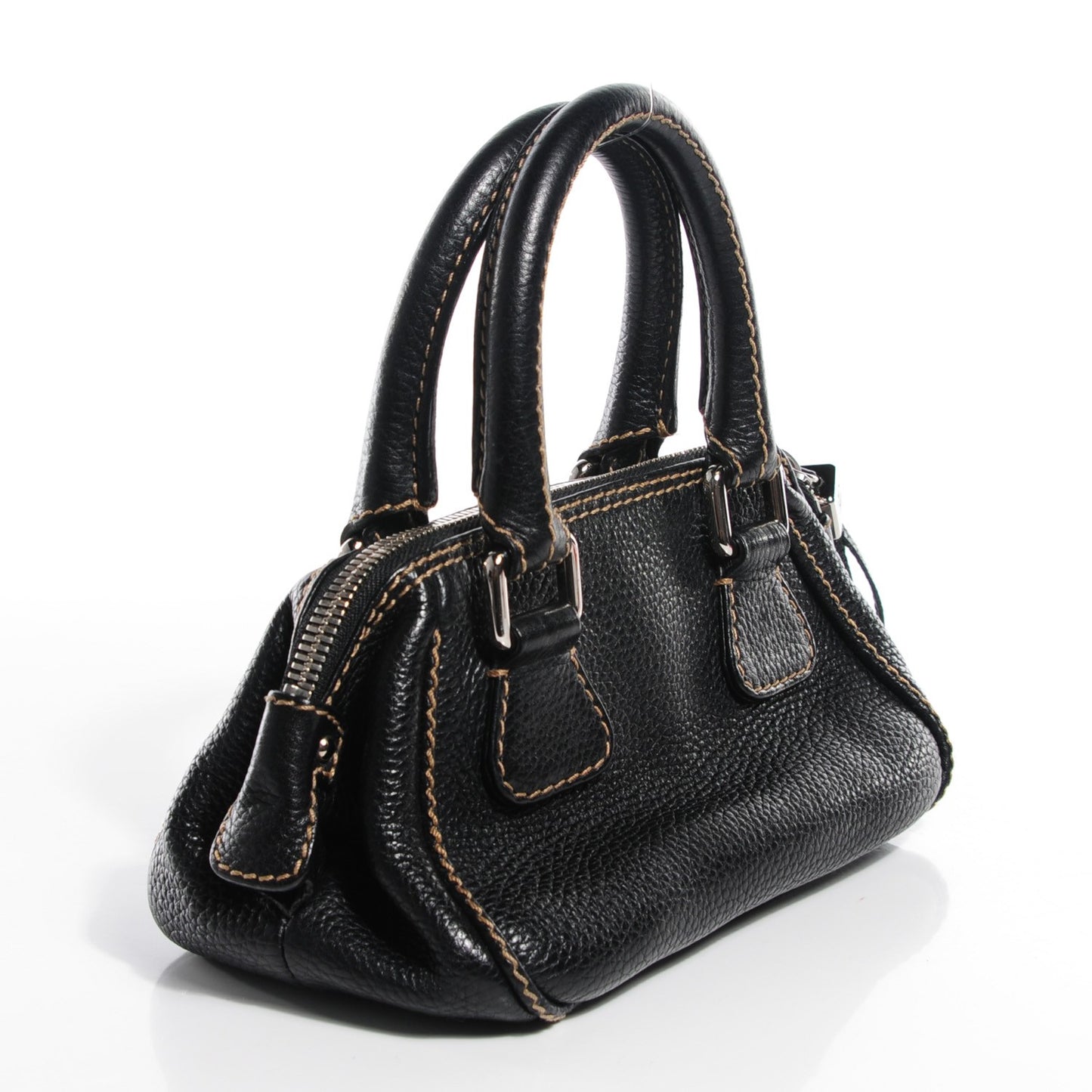 Calfskin Small Tassel Satchel Black