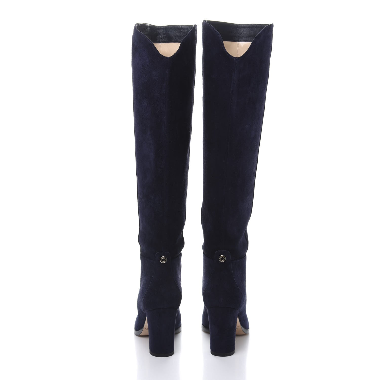 Jimmy Choo Suede Madalie 80 Knee High Boots 35.5 Navy 4 of 7