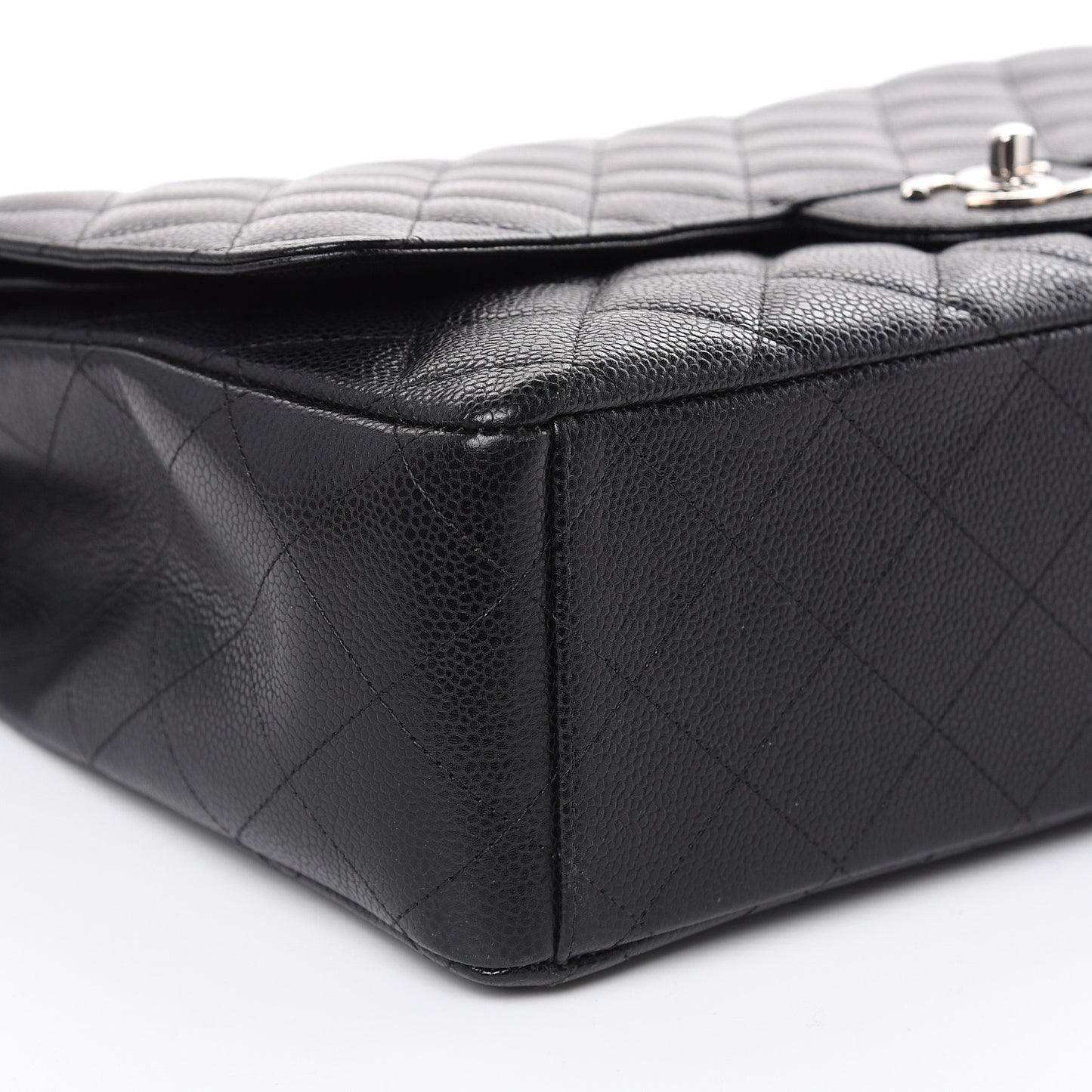Caviar Quilted Maxi Double Flap Black
