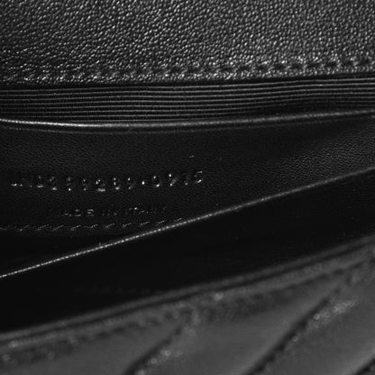 Saint Laurent Sheepskin Matelasse Chevron Monogram Classic Baby Chain Bag Black 8 of 8
