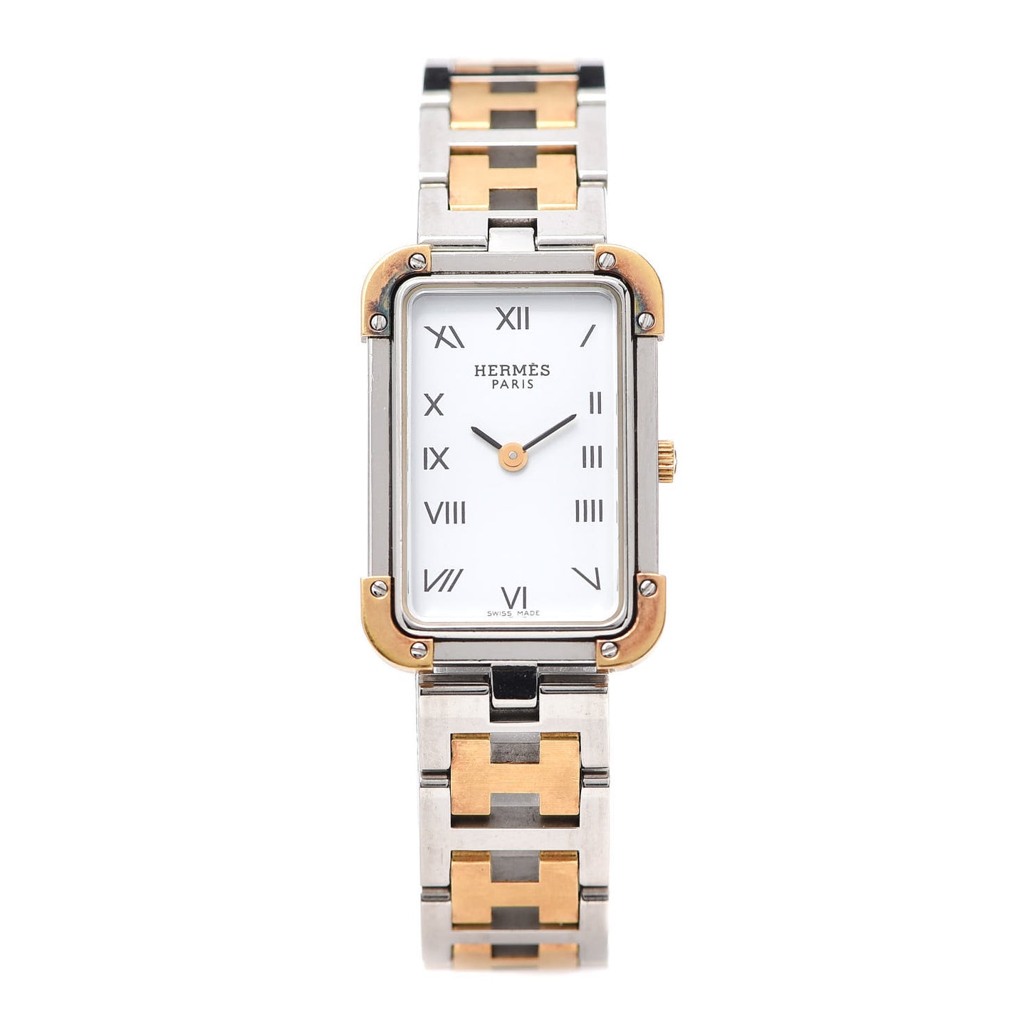 Stainless Steel 18mm Rectangle Croisiere Quartz Watch Gold