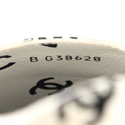 Chanel Lambskin Printed CC Espadrilles 35 White Black 9 of 10