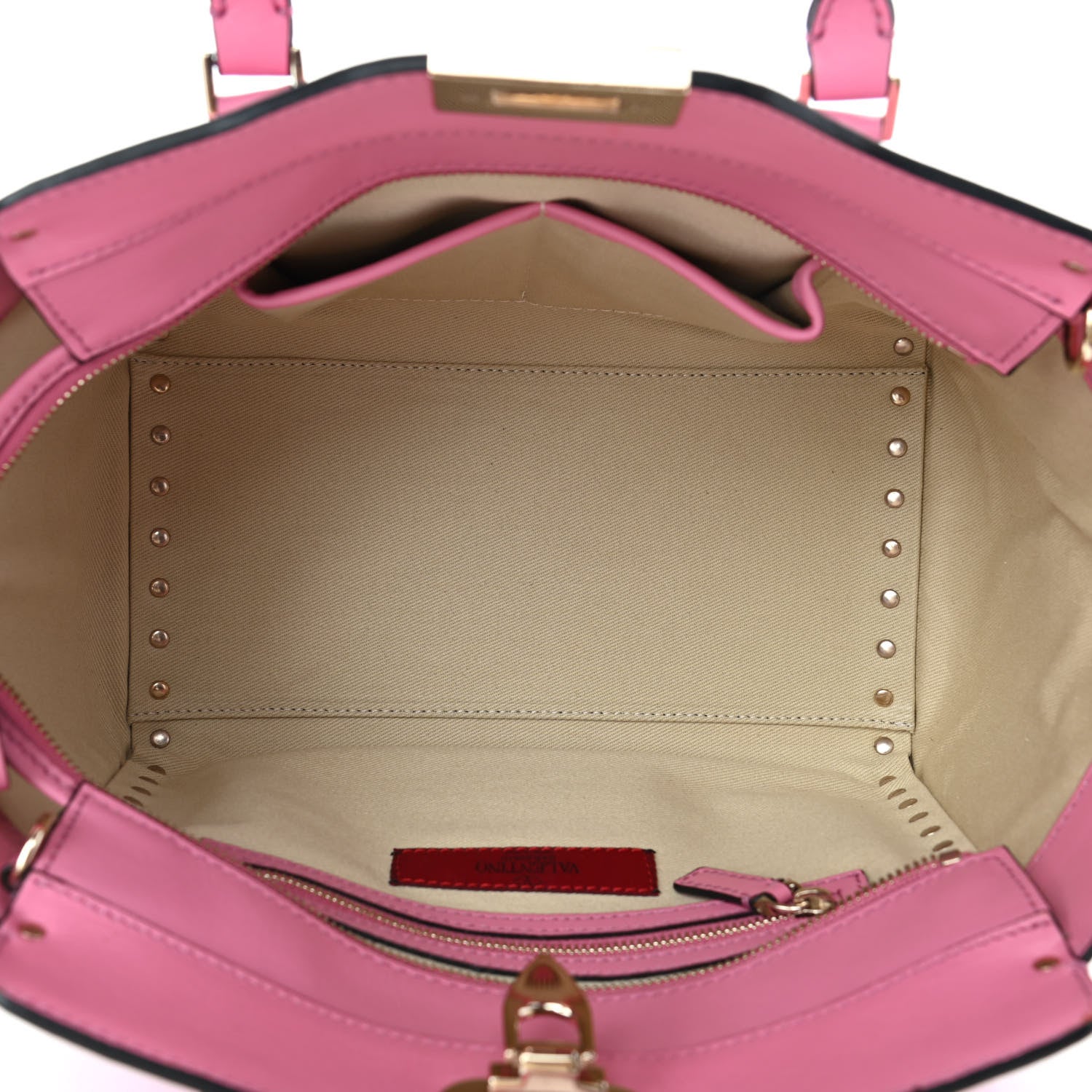Valentino Garavani Vitello Small Rockstud Double Handle Tote Ninphea 4 of 4