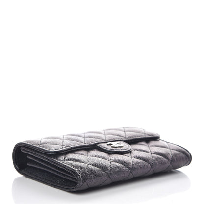 Chanel Iridescent Caviar Quilted Medium Flap Wallet Black 4 of 11