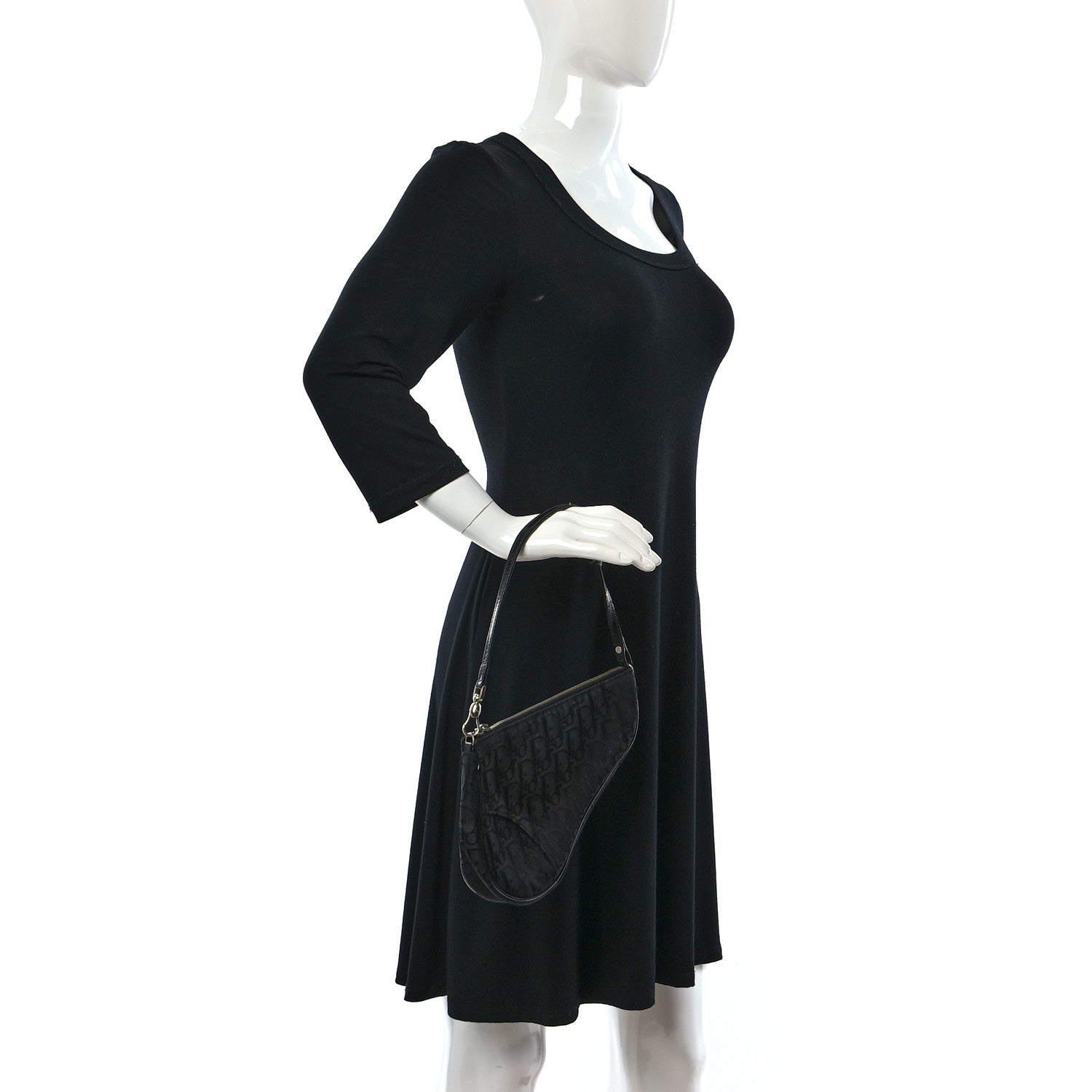 Christian Dior Oblique Monogram Mini Saddle Pochette Black 2 of 18