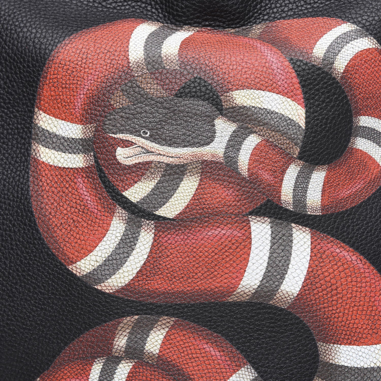 Gucci Calfskin Kingsnake Print Drawstring Backpack Black 9 of 9