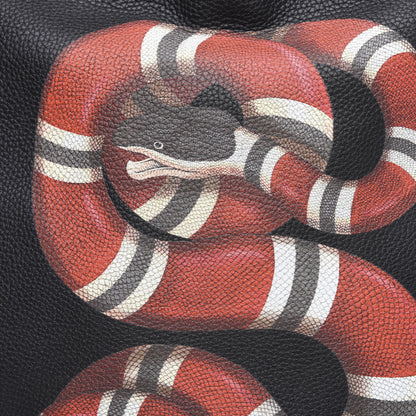 Gucci Calfskin Kingsnake Print Drawstring Backpack Black 9 of 9