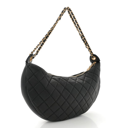 Chanel Lambskin Quilted All About Chains Hobo Black 2 of 10