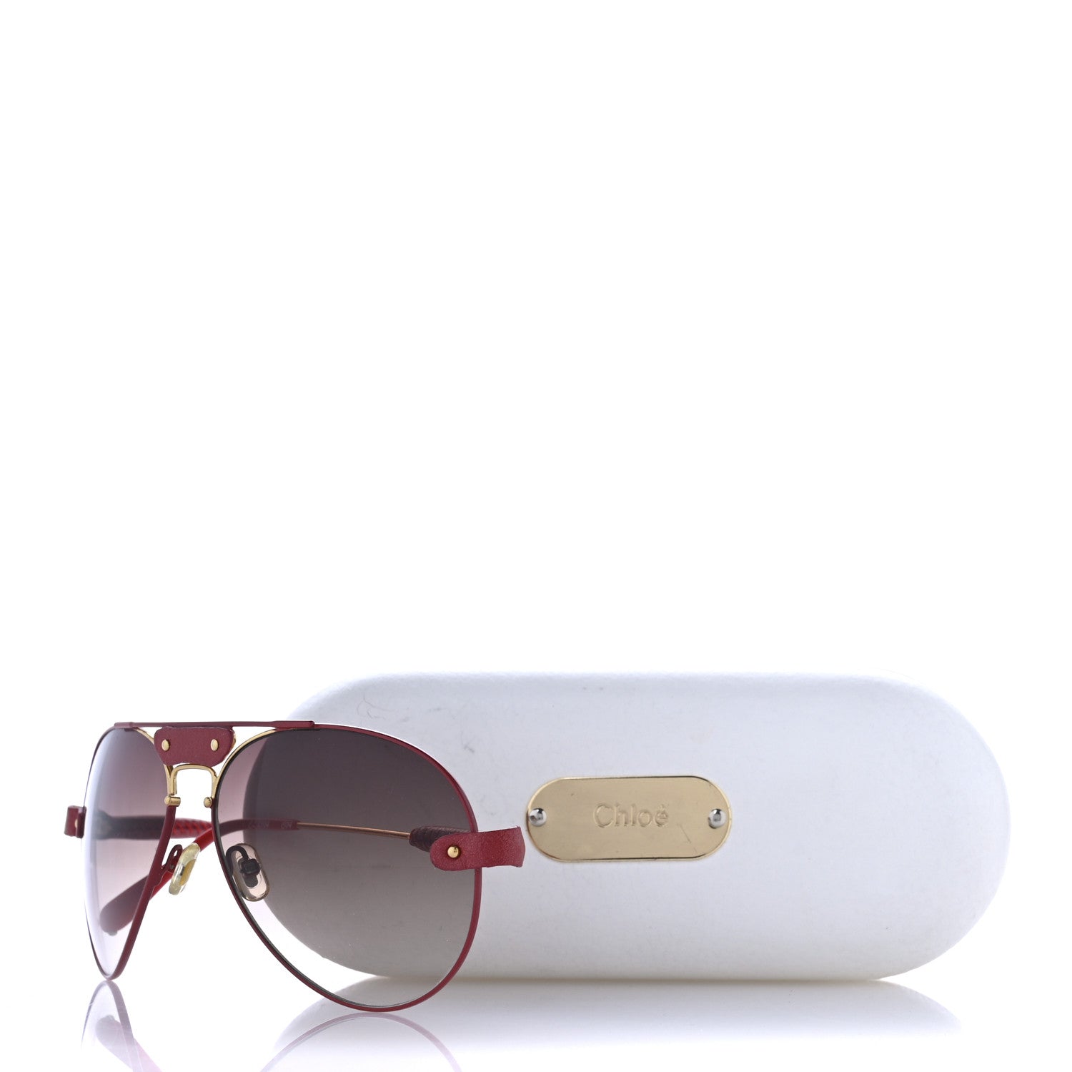 Chloe Tamaris Aviator Sunglasses CL 2104 Gold Red 7 of 8