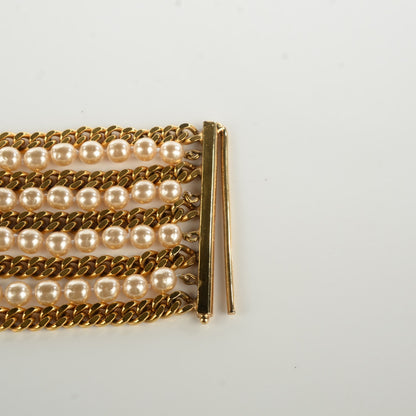 Chanel Pearl Chain Bracelet Gold 6 of 7