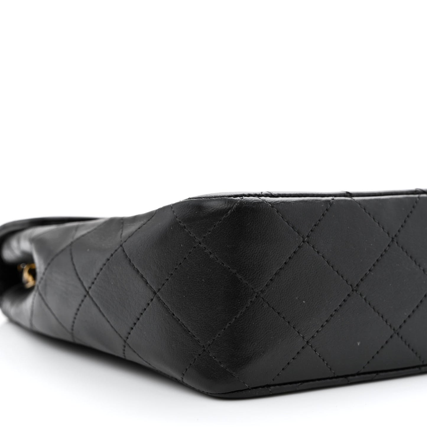 Lambskin Quilted Single Flap Black