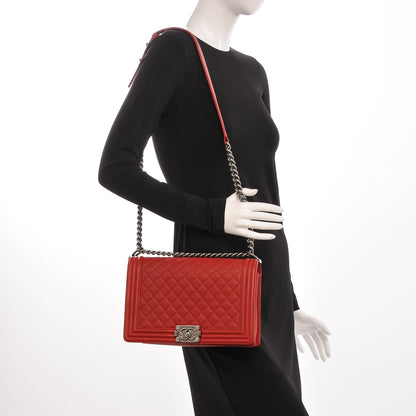 Chanel Caviar Quilted New Medium Boy Flap Red 2 of 7