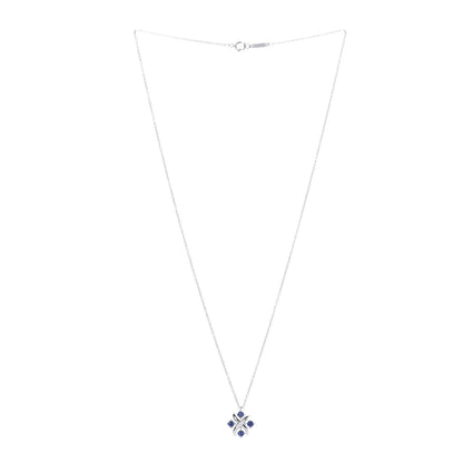 Tiffany Platinum Blue Sapphire Schlumberger Lynn Pendant Necklace 3 of 6