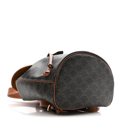 Celine Triomphe Canvas Calfskin Folco Backpack Tan 4 of 9