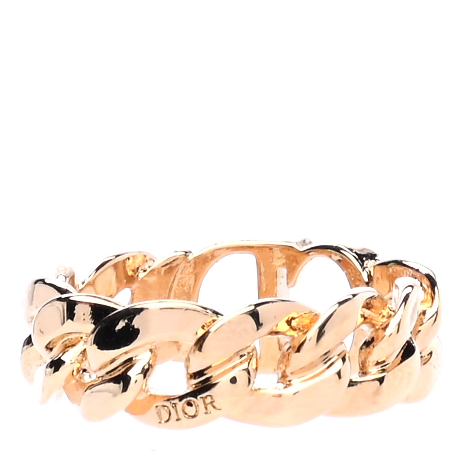 Christian Dior Metal Danseuse Etoile Chain Ring M Gold 3 of 4