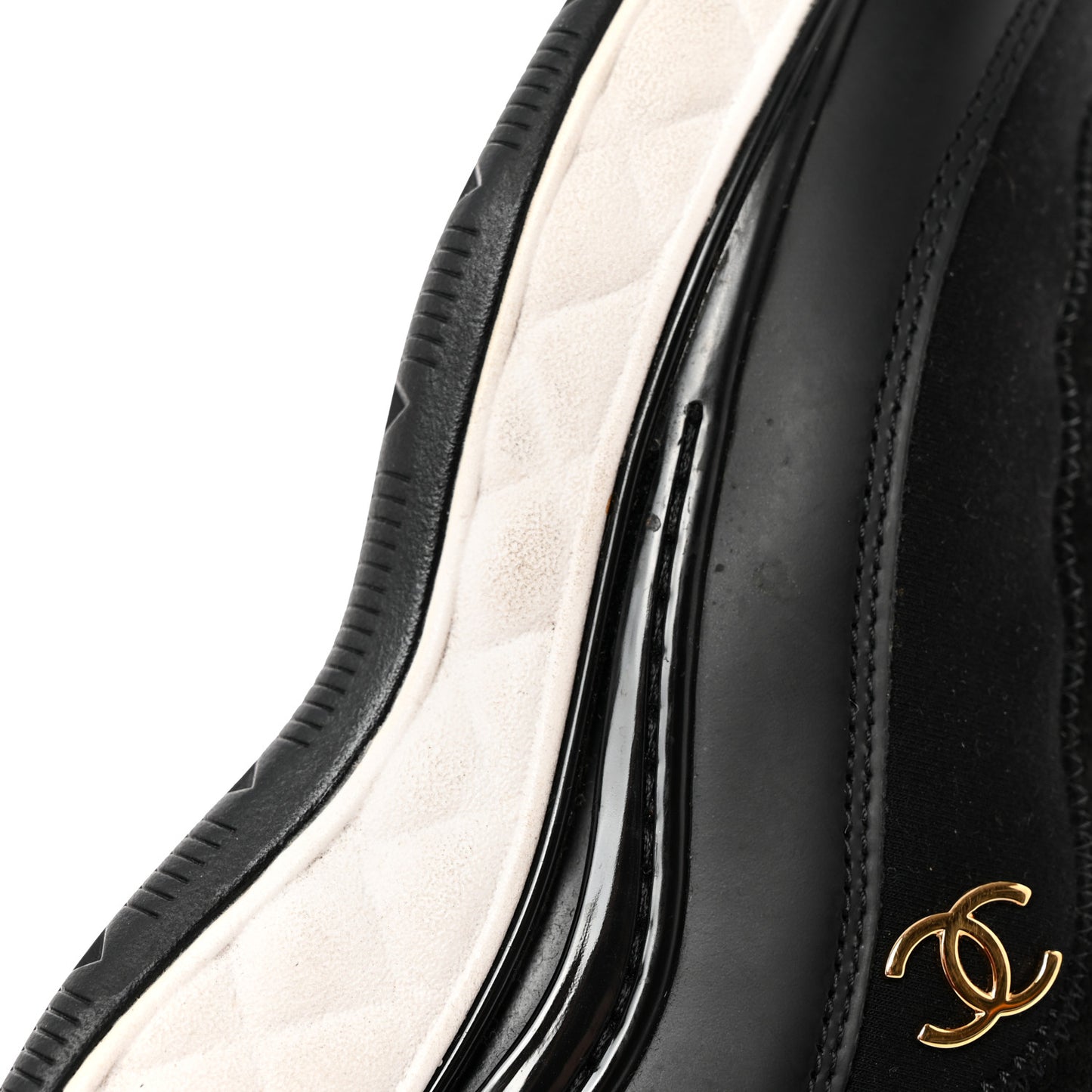 Velvet Calfskin Mixed Fibers CC Sneakers 37 Black