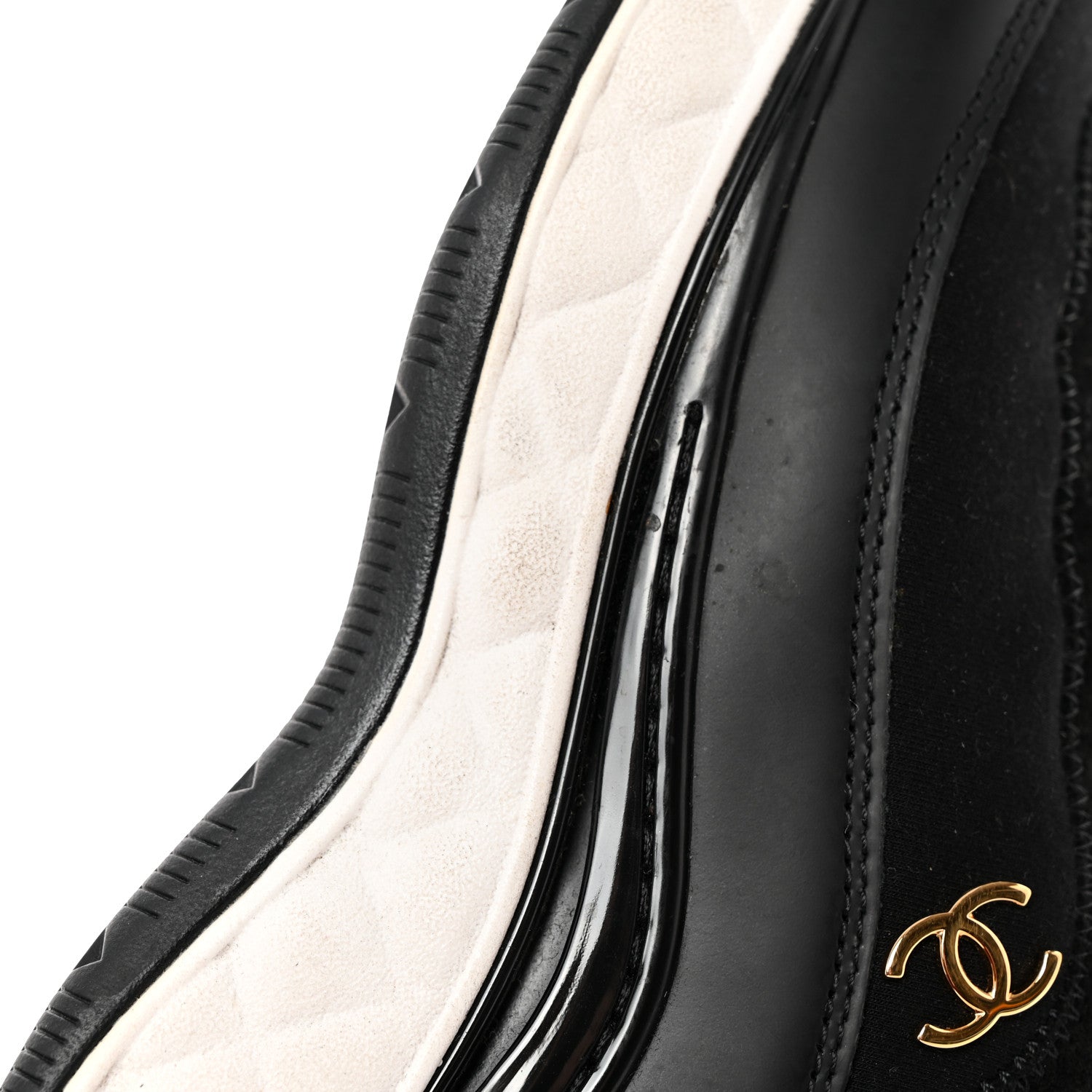 Chanel Velvet Calfskin Mixed Fibers CC Sneakers 37 Black 11 of 16
