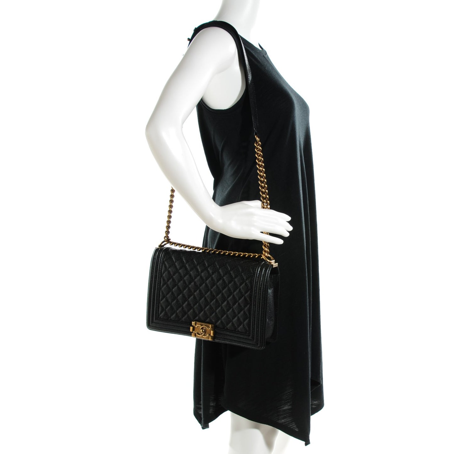 Caviar Quilted New Medium Boy Flap Black