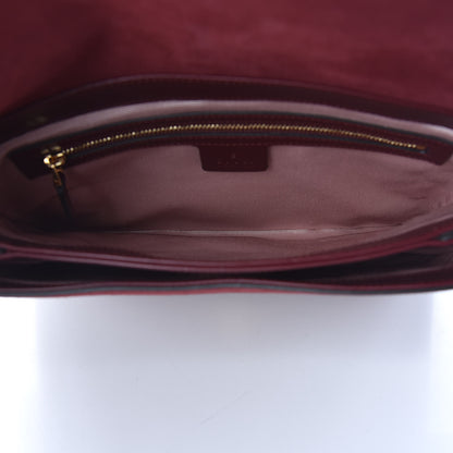 Gucci Suede Medium Arli Flap Shoulder Bag Vintage Bordeaux 5 of 10