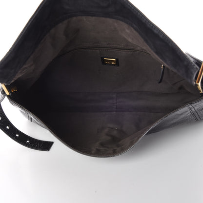 Fendi Vitello Naplak Large Convertible Baguette Black 7 of 10