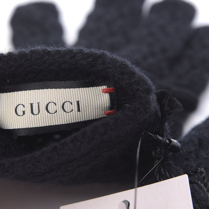 Gucci Wool Knit Bow Gloves S Black 3 of 4