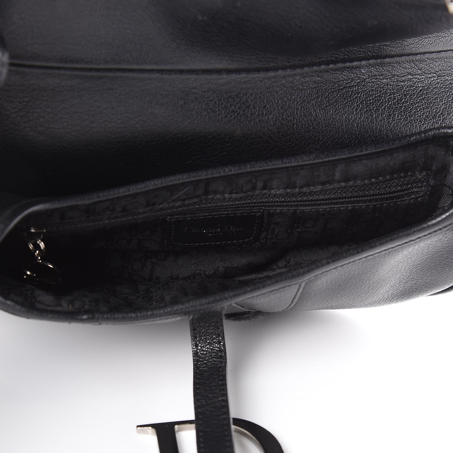Christian Dior Calfskin Saddle Bag Black 5 of 8