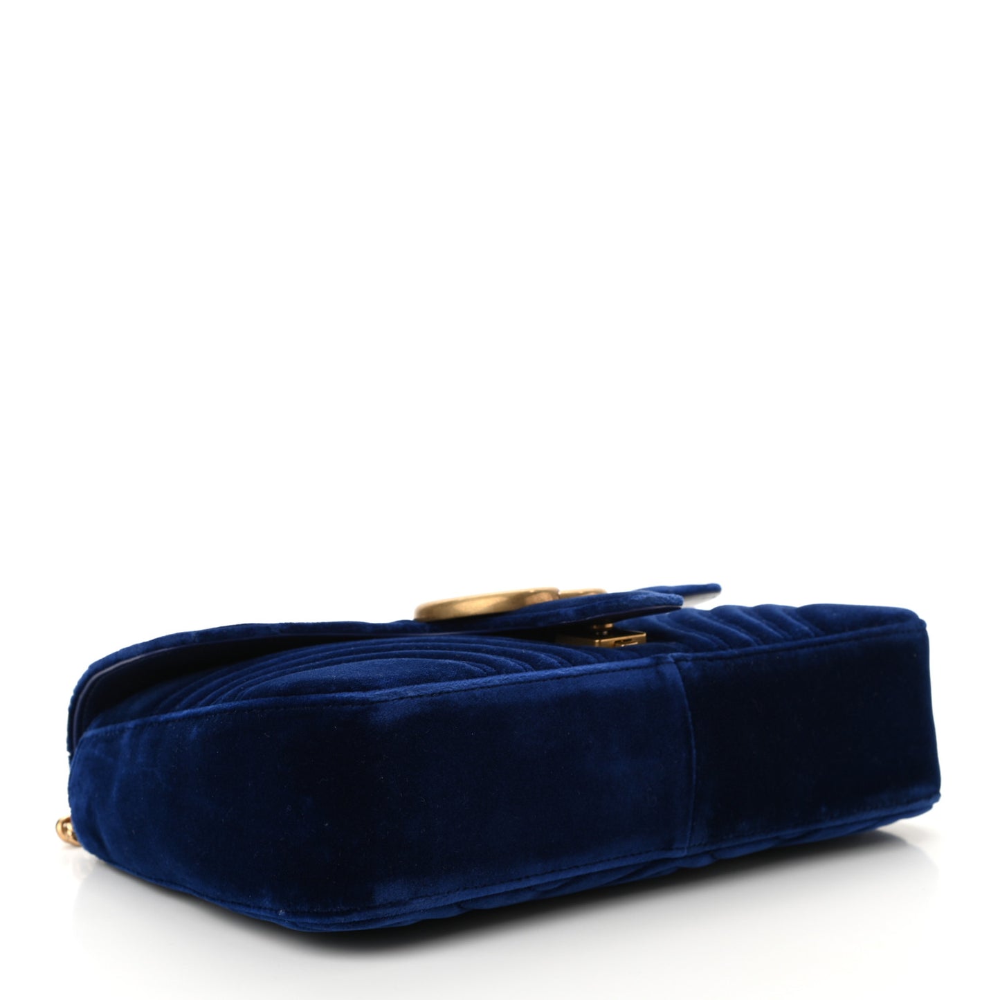 Velvet Matelasse Medium GG Marmont Shoulder Bag Cobalt Blue