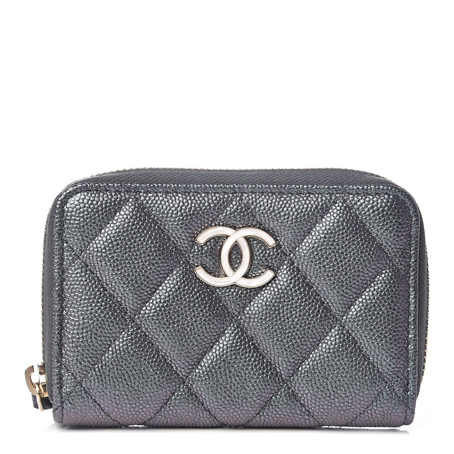 Chanel Iridescent Caviar Quilted Zip Coin Purse Black 1 of 7