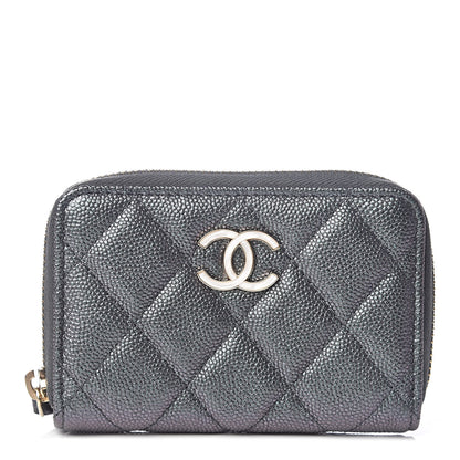 Chanel Iridescent Caviar Quilted Zip Coin Purse Black 1 of 7