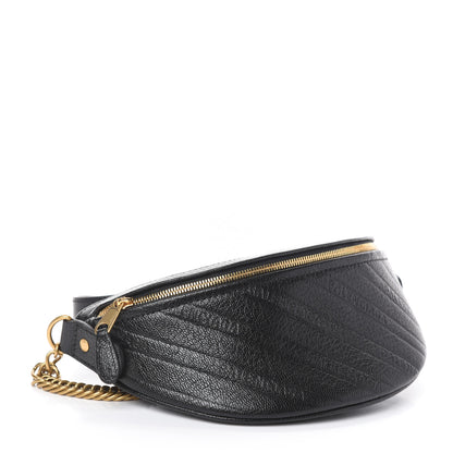 Balenciaga Shiny Goatskin Allover Logo Embossed XXS Souvenir Belt Bag Black 4 of 9