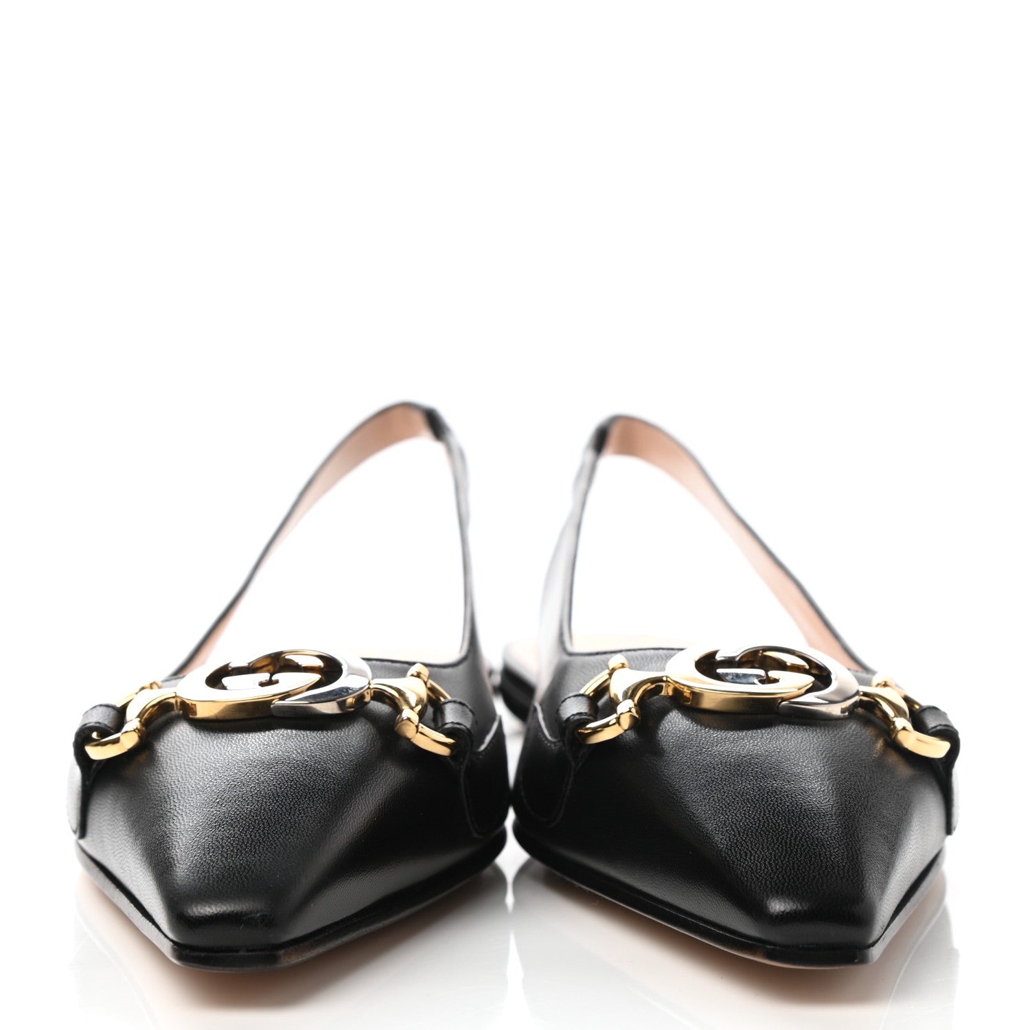 Gucci Malaga Kid Nappa Zumi Slingback Flats 36.5 Black 2 of 10